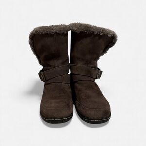 Cozy Leather/Faux Fur Charcoal Suede White Mountain Women's Boots